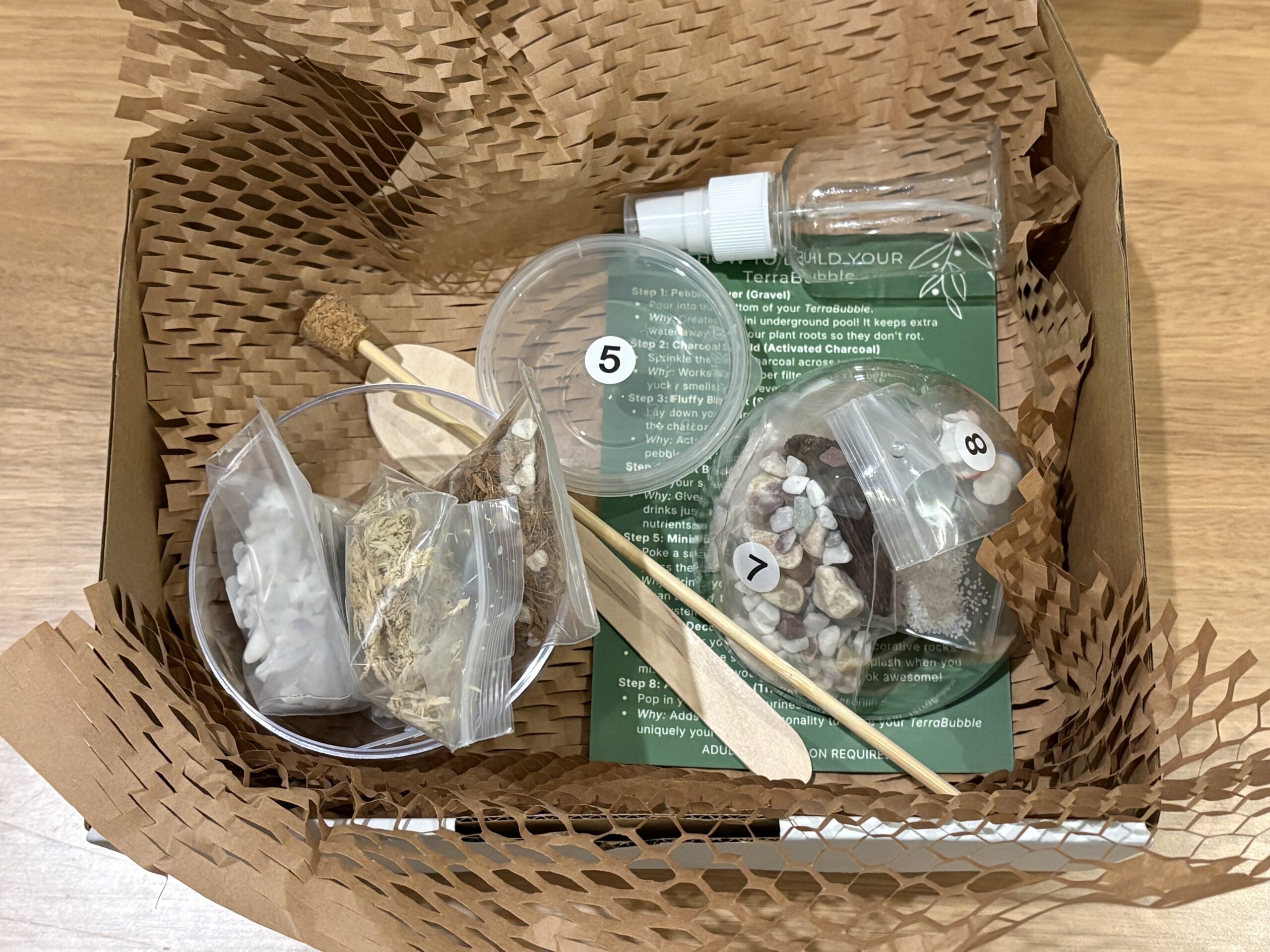 Inside a packed TerraBubble kit